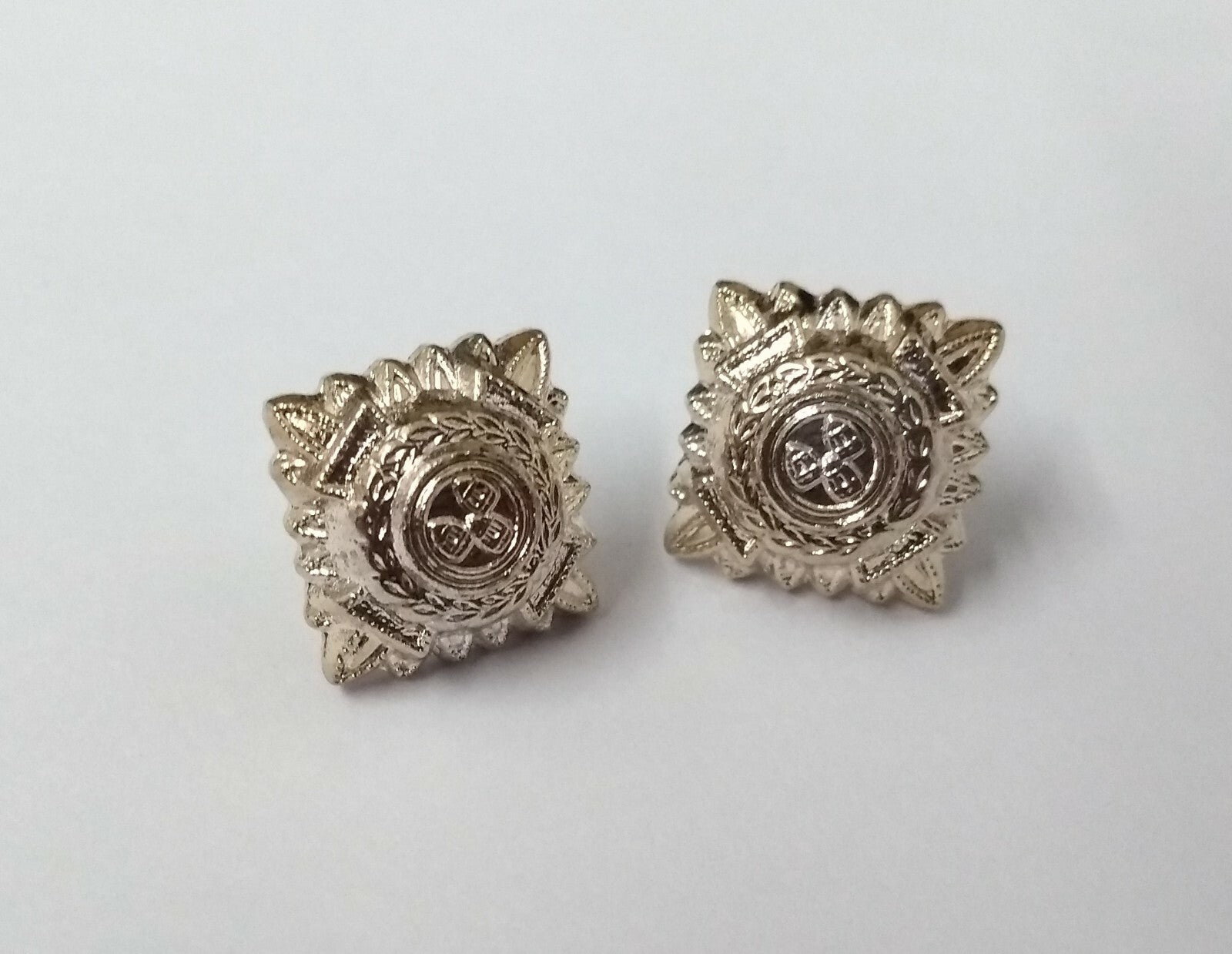 Light Infantry Pips 3/8" Silver Officer Rank Bath Stars Snap Pin X2 GIM160
