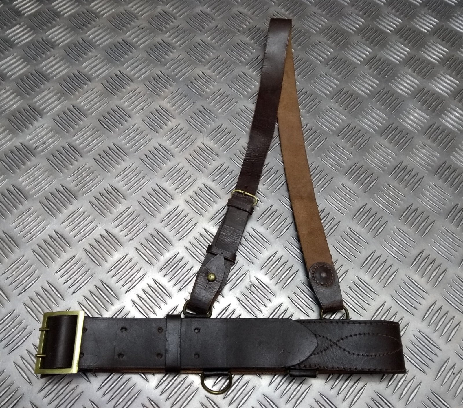 Vintage Sam Browne issue Leather Belt and Cross Over Strap