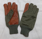 Aircrew Gloves RAF Royal Air Force & British Army 1980s Pattern Leather Palm Cotton Lined USED
