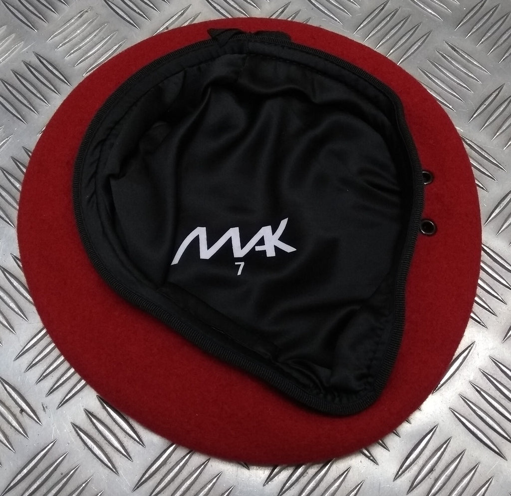Wool Beret Red MAK Headwear England Lined Wool Uniform Cap New Old Stock 7