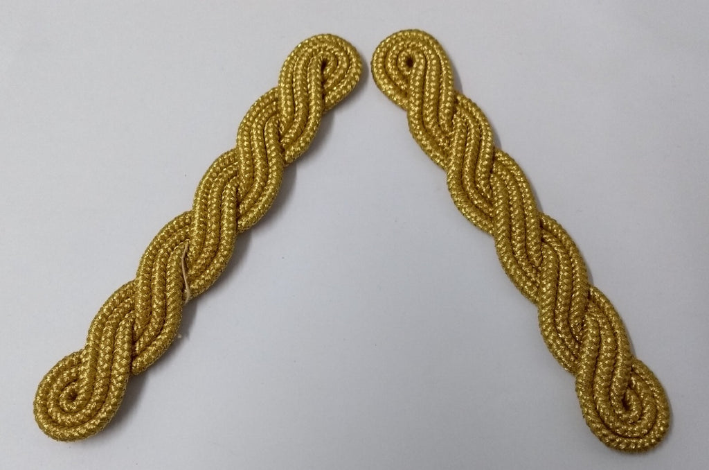 Gold Cords Shoulder British Made Army Issue no Rank Insignia Ceremonial
