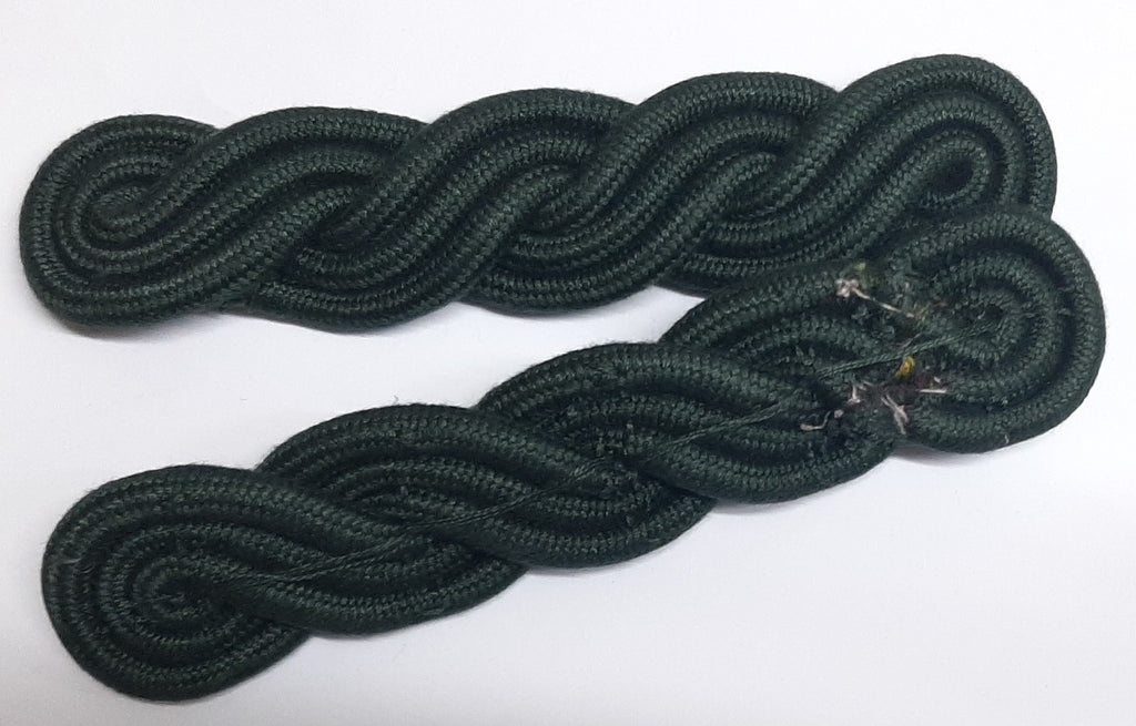 WO Shoulder Cords 3 Ply British Royal Irish / Rifle Green Army Dress Cord