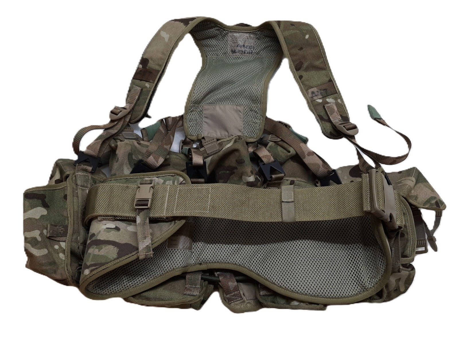Airborne Army Webbing British Assault Camo Belt Yoke & Assorted Pouches (5)