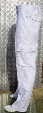 White Military Style Combat Cargo / Utility / Field Trousers Size 22"-26" - NEW