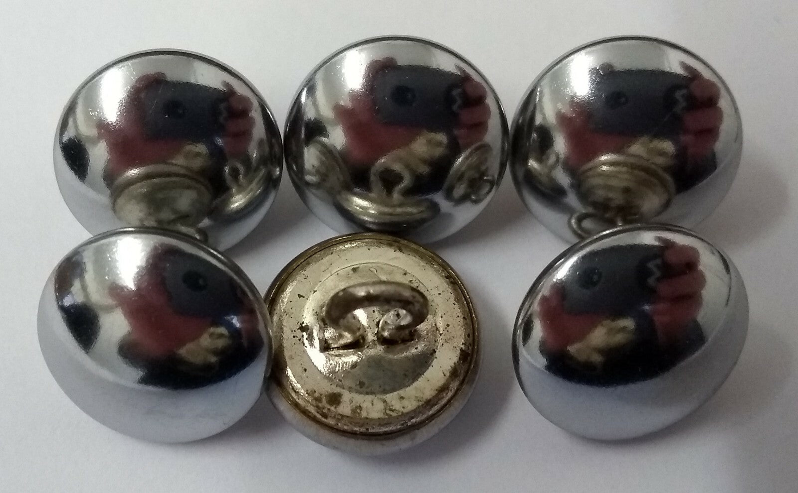 Genuine Vintage Chrome Half Ball Dome Dress Buttons 22L X 25 Buttons ASBT143