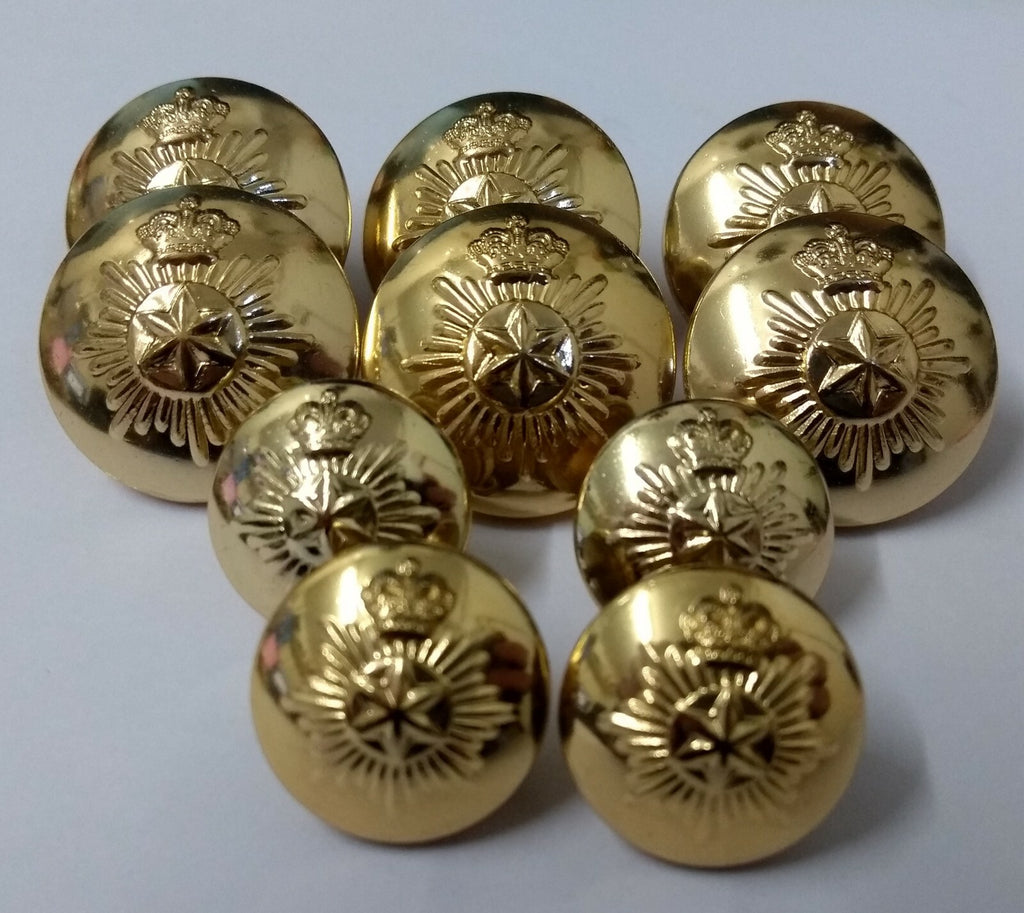 Flora Marching Band Insignia Dress Uniform Ring Back Buttons 1 Set of 10 Buttons
