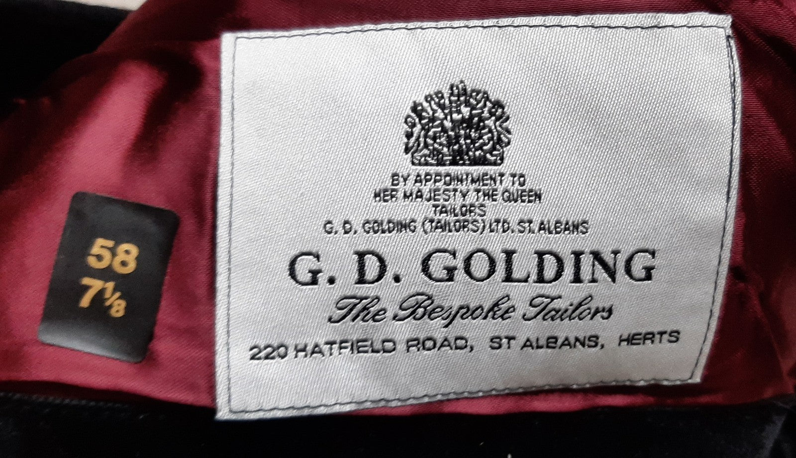R.A Side Cap British Royal Artillery Officers Forage Hat G.D Golding Size 58cm