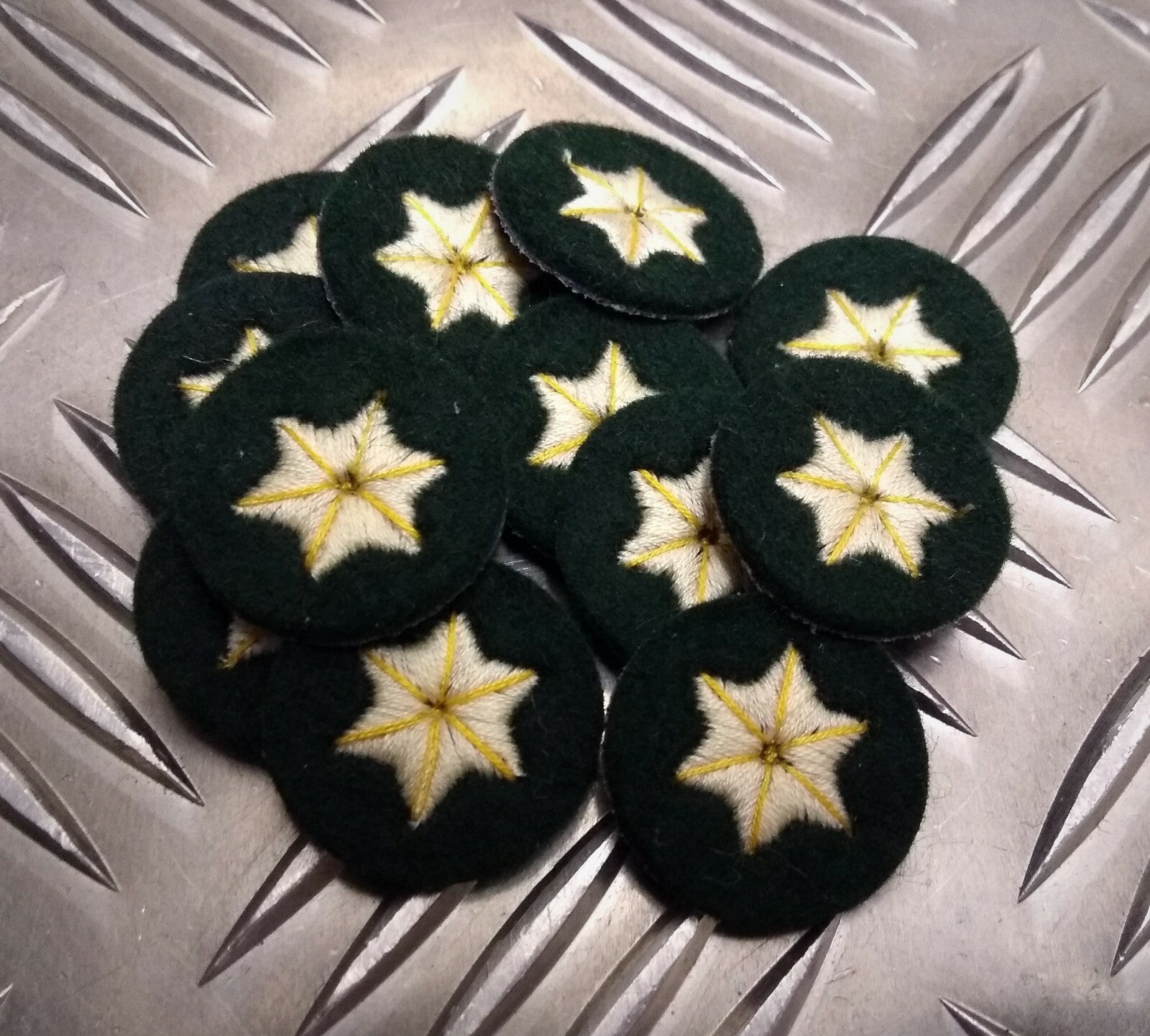 6 Point Star ARMY Style Badges Skills / Rank Sewn on Patch X12 MFST1
