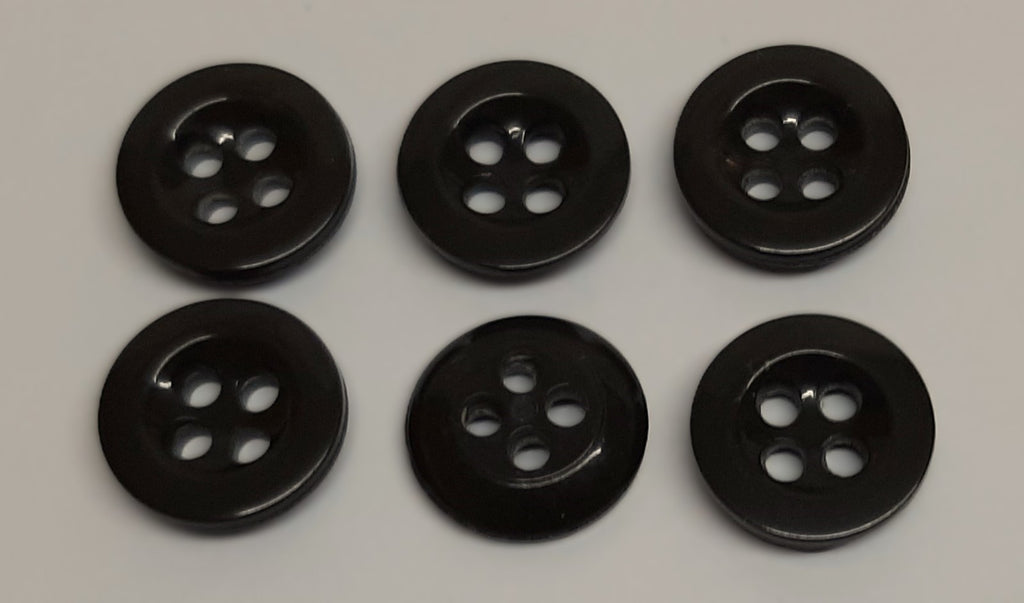 Vintage Army Buttons Old Pattern British Dark Green 4 Hole Size 22L / 14.1mm
