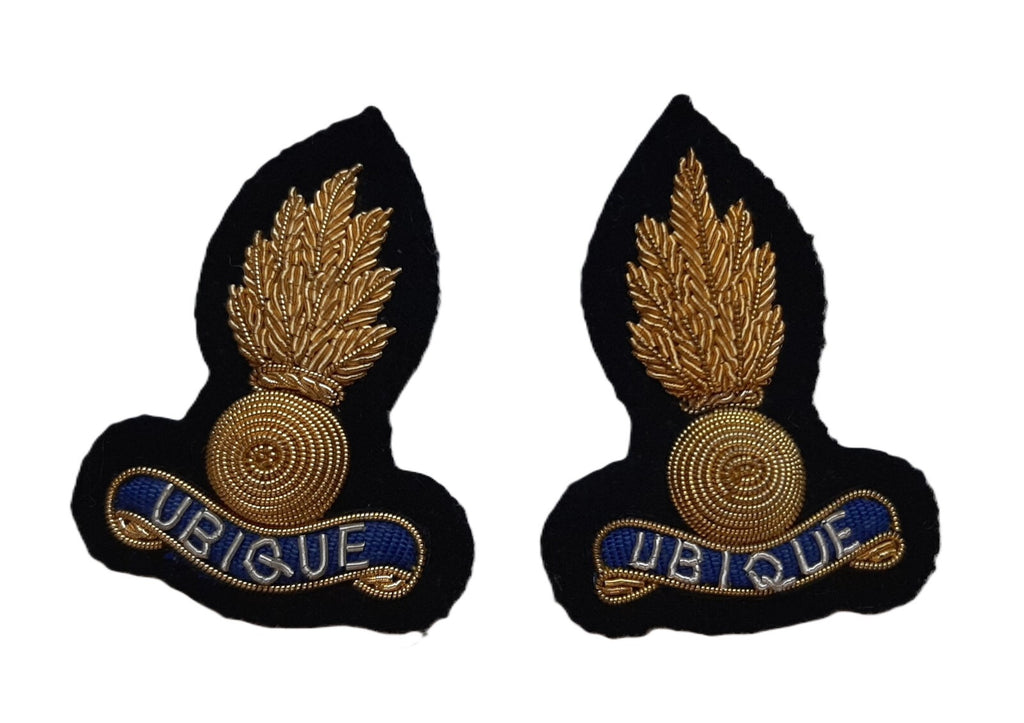 Royal Engineers Mess Kit Badge British Army Black Embroidered OFC Collar Patches
