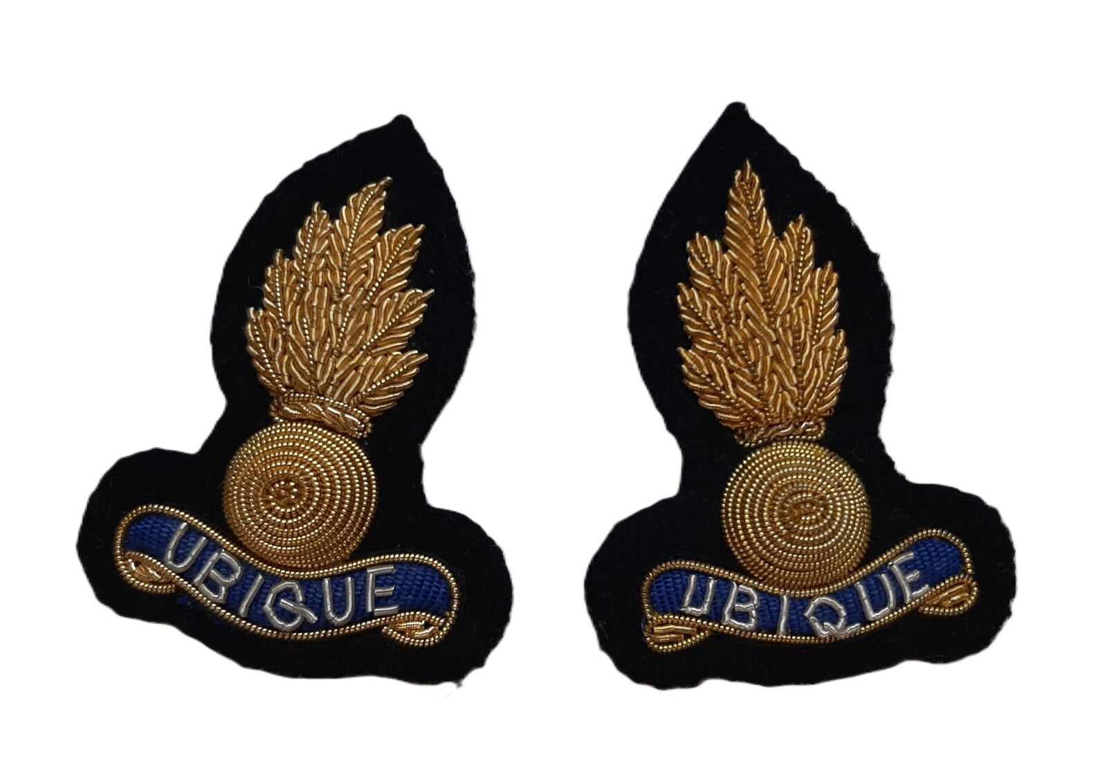 Royal Engineers Mess Kit Badge British Army Black Embroidered OFC Collar Patches