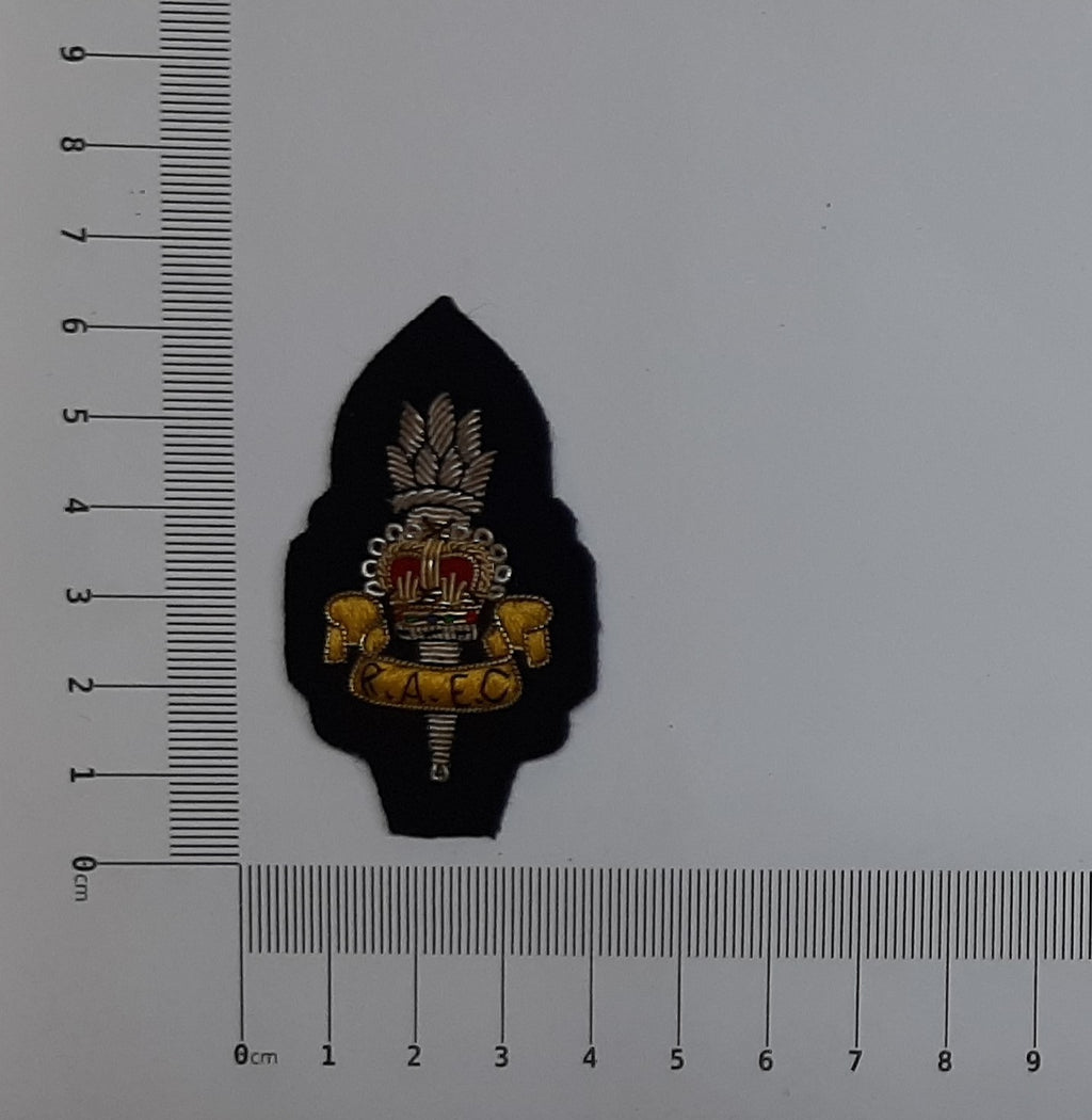 RAEC Hat / Cap Badge Hand Embroidered Vintage New Old Stock