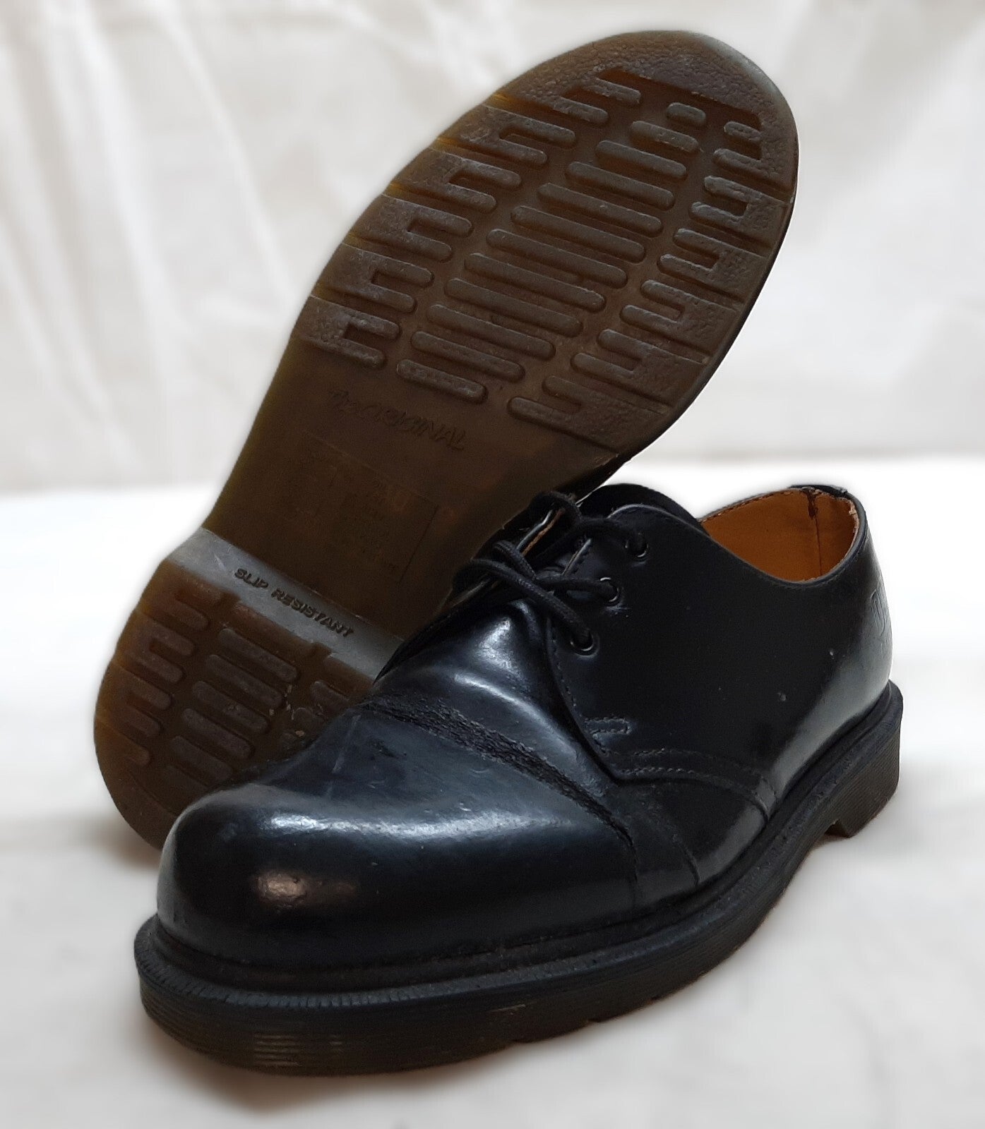Dr. Martens Shoes Black Airwair Soles DM`s Industrial Full Grain Leather UK 6