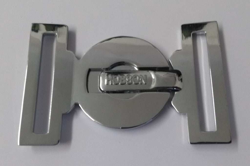 Abu Dhabi Buckle UAE Chrome Insignia Belt Locket Clasp Made in England 53mm