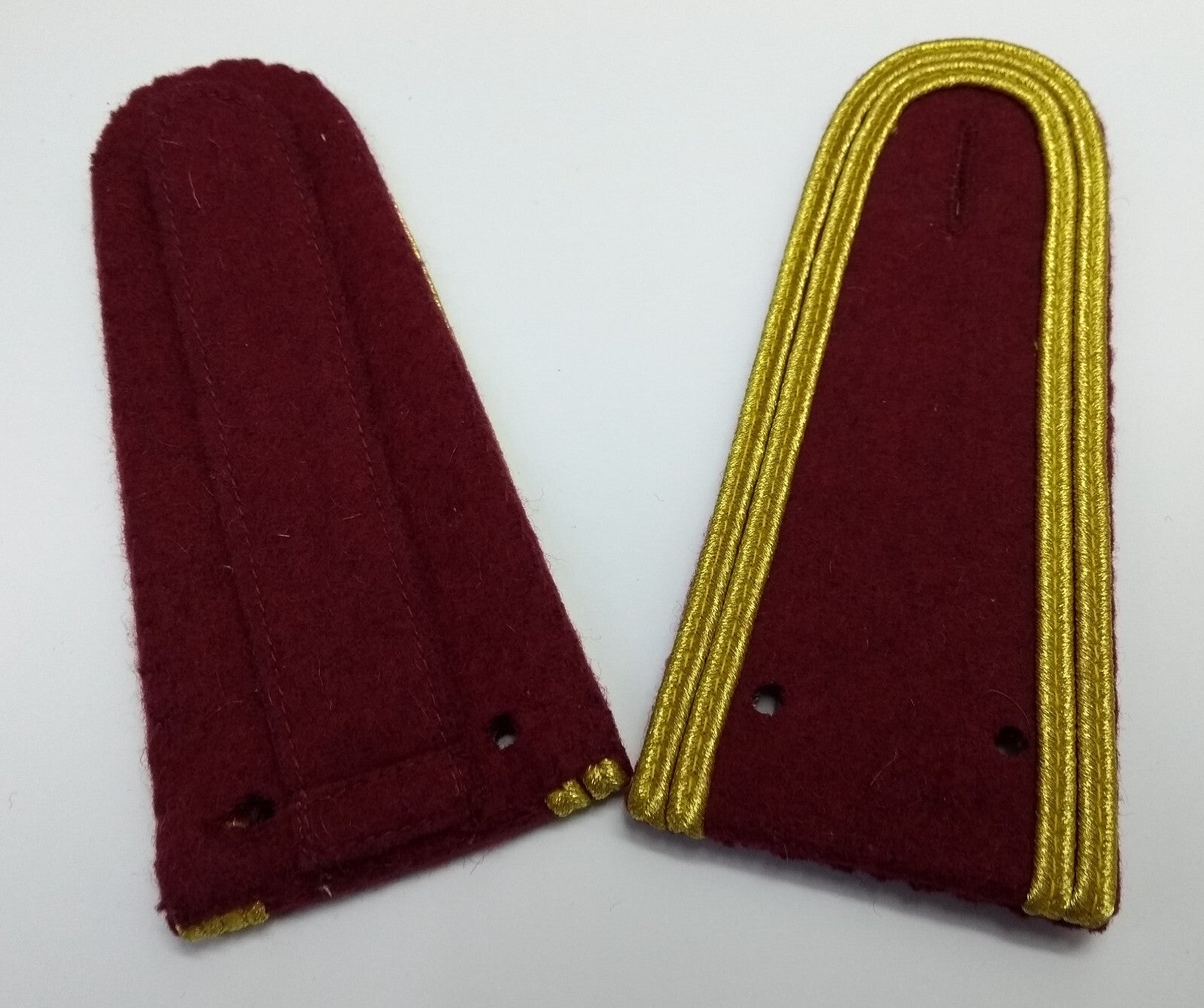 Senior Officer Shoulder Boards Abu Dhabi Obsolete Stock Maroon Melton Gold Braid