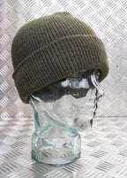 Green / OD Knitted Beanie Hat / Woolly Hat - 100% Wool - One size - NEW