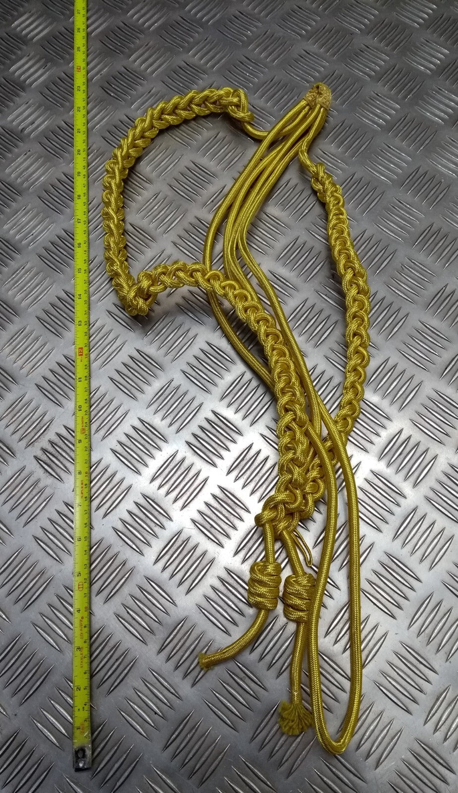 Army Ceremonial Aiguillette / Officers Lanyard Metallic Gold No Tip Ends Present