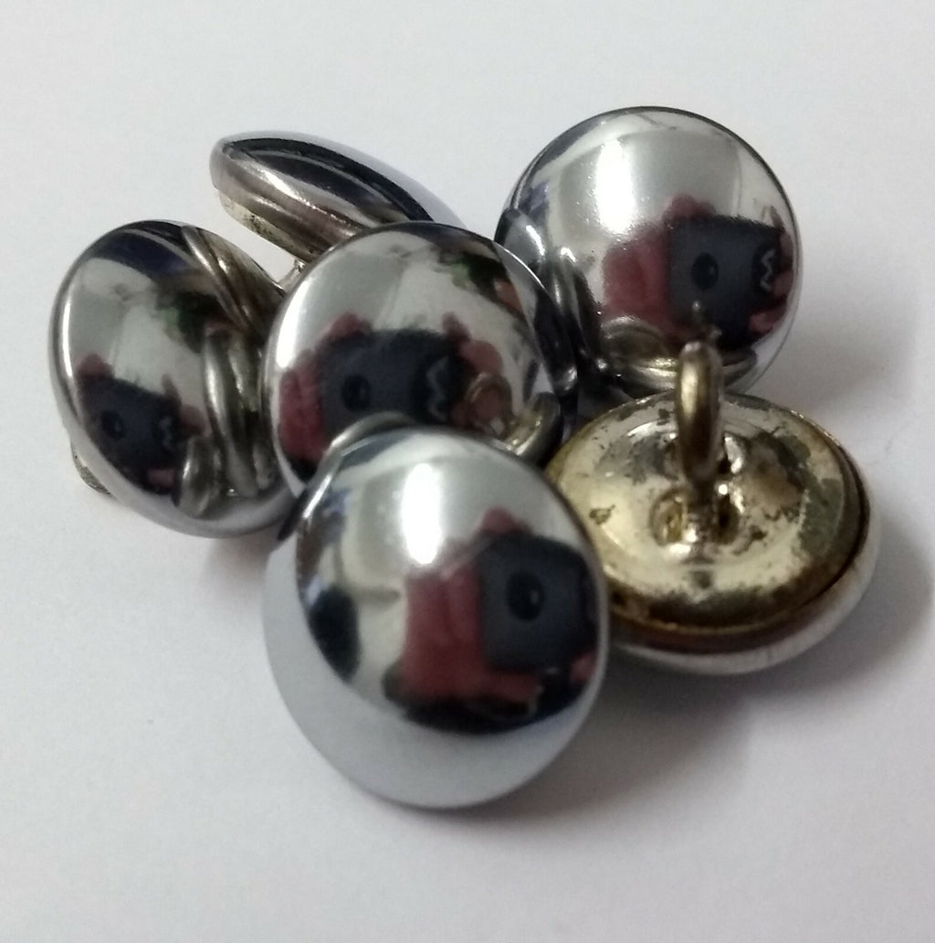 Genuine Vintage Chrome Half Ball Dome Dress Buttons 22L X 25 Buttons ASBT143