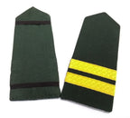 Shoulder Slides Officer Slide On Epaulettes Green With 2 Rank Bars