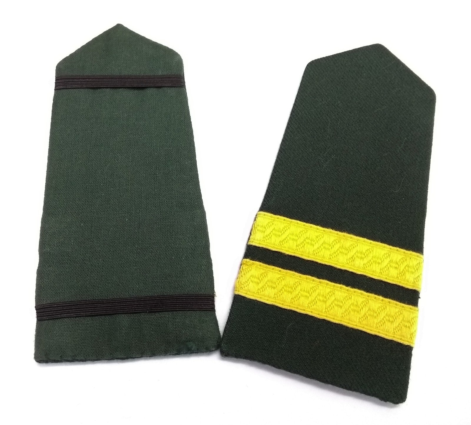 Shoulder Slides Officer Slide On Epaulettes Green With 2 Rank Bars