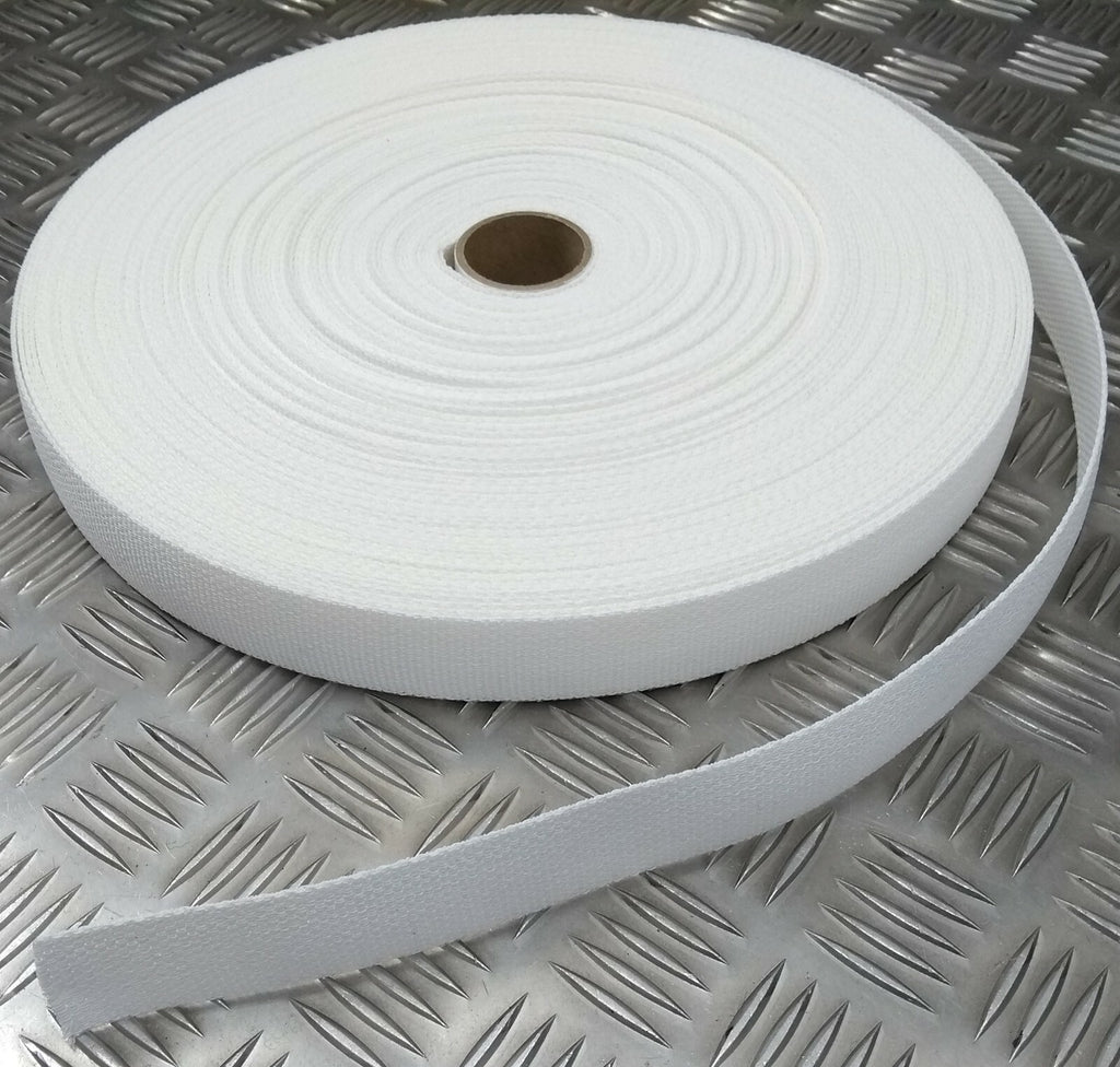 Mil-Spec Strapping Ceremonial White Courlene Heavy Duty 32mm Sling Web Material