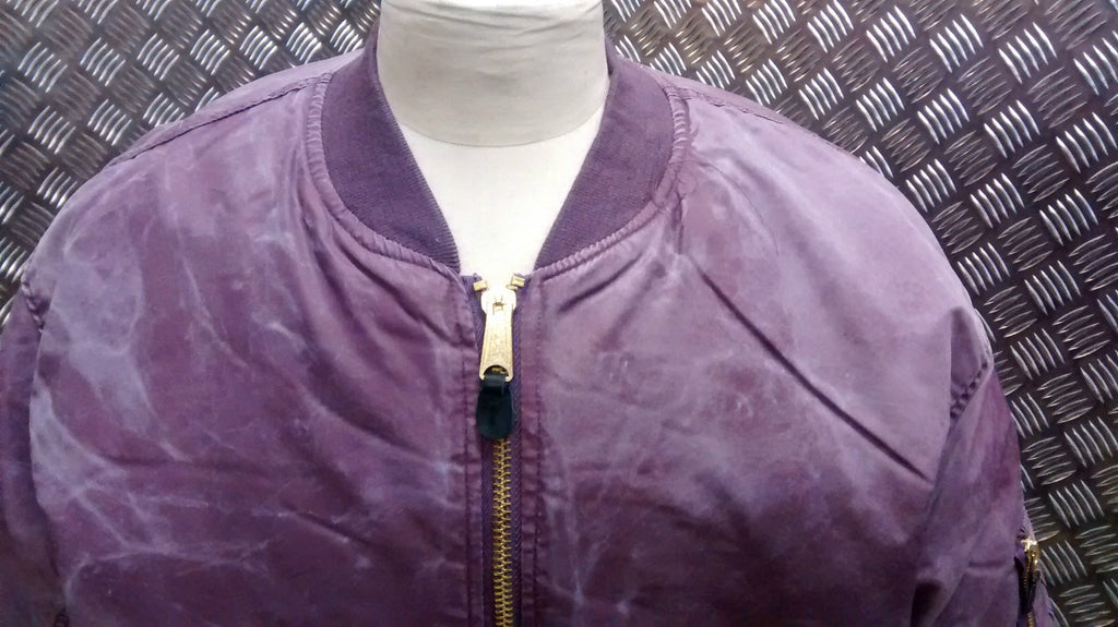 MA1 US Military Style Bomber Jacket Maroon Stone Washed - NEW