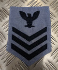 USA US Navy Vanguard Petty Offc. 1st Class 3 Chevron Eagle Patch Large NEW