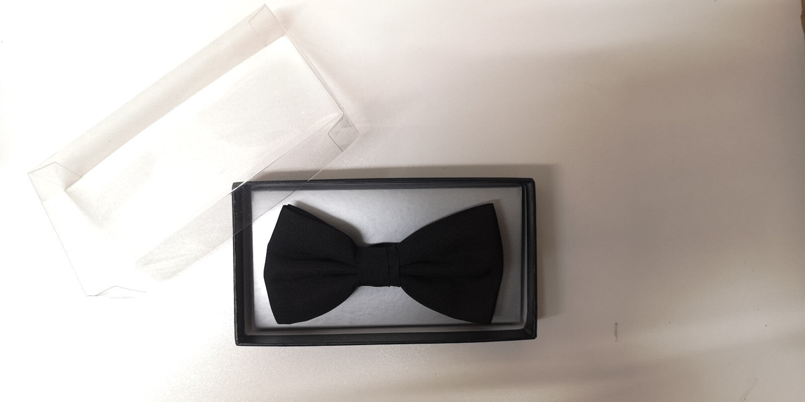 Black Silk Bow Tie Made In The UK Boxed Ready Tied