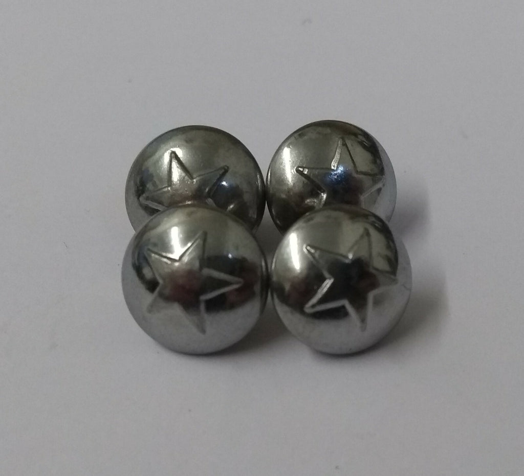5 Point Star Small 11.6mm Dress Hat Buttons Looped Back With Raised Insignia X6