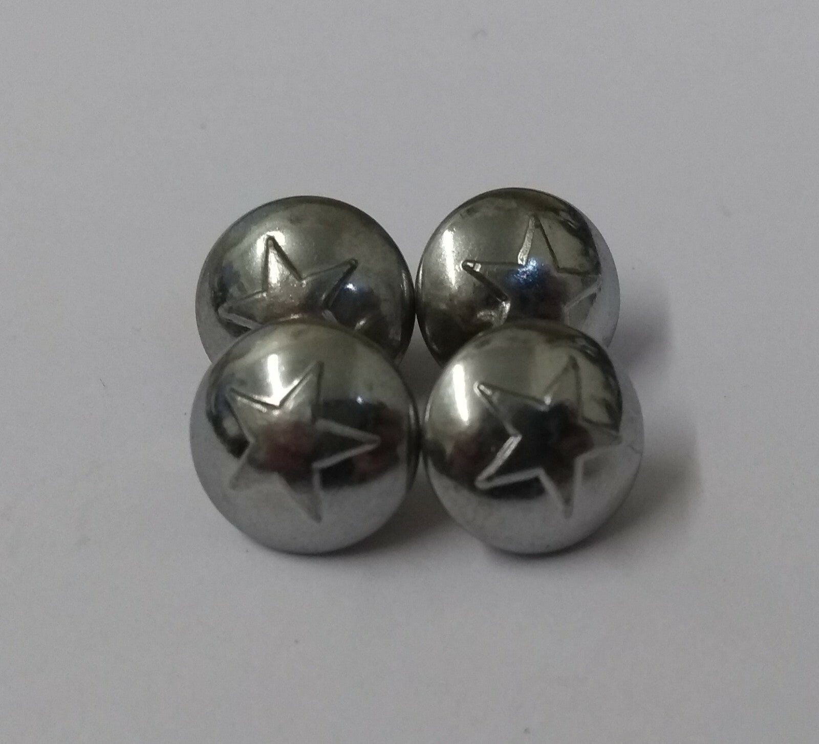 5 Point Star Small 11.6mm Dress Hat Buttons Looped Back With Raised Insignia X6