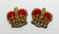 Army Crowns WO2 Gold/Silver Gilt With Red Padding Hand Embroidered Insignia 1"
