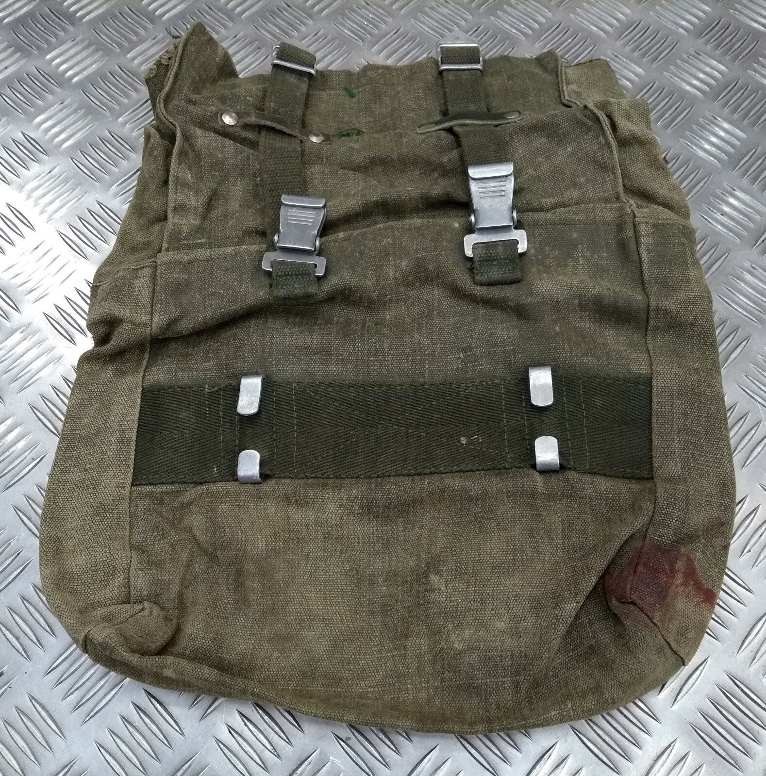 Vintage Military Issue Heavy Duty Canvas Back Pack Pannier Side Bag
