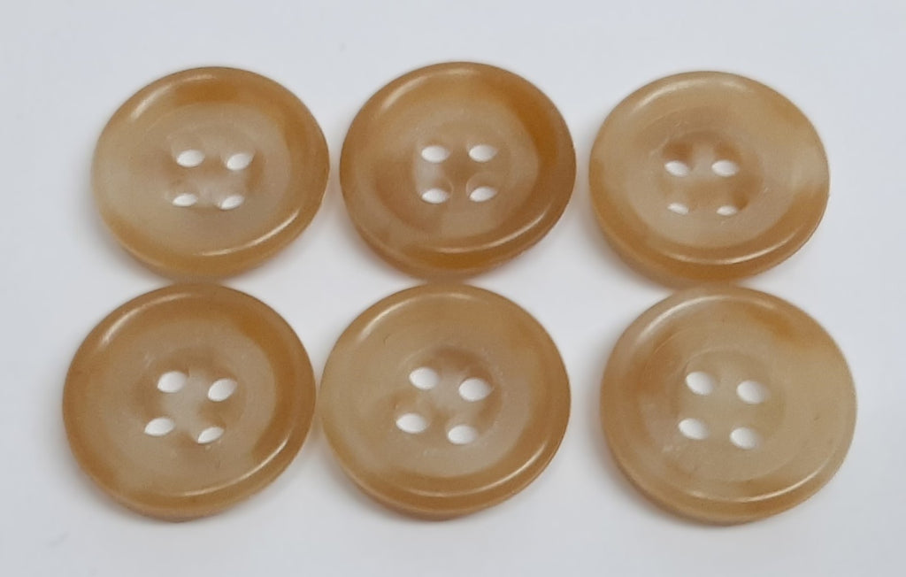Vintage Army Buttons Old Pattern British Mottled Beige 4 Hole Size 14.3mm