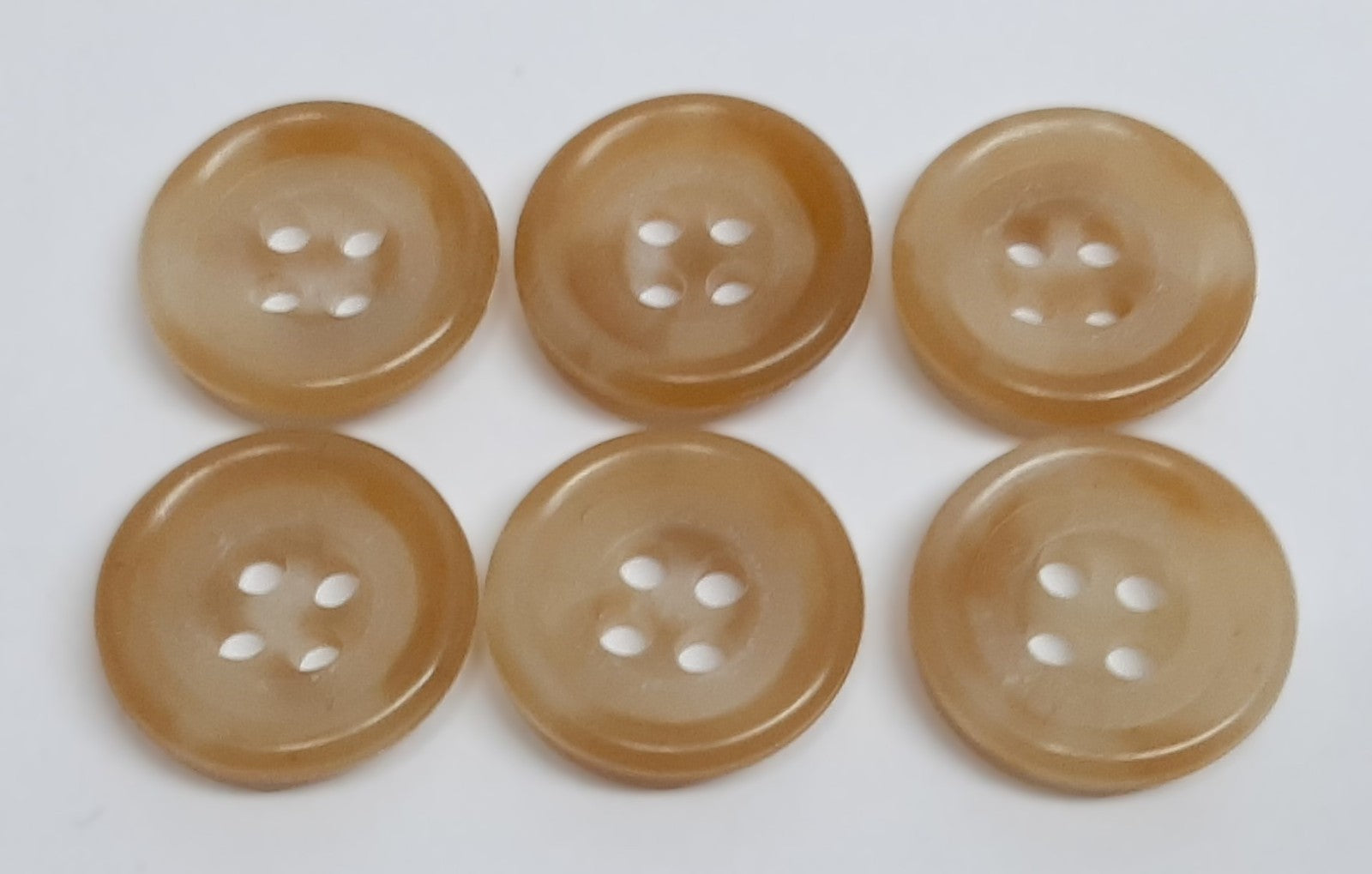Vintage Army Buttons Old Pattern British Mottled Beige 4 Hole Size 14.3mm