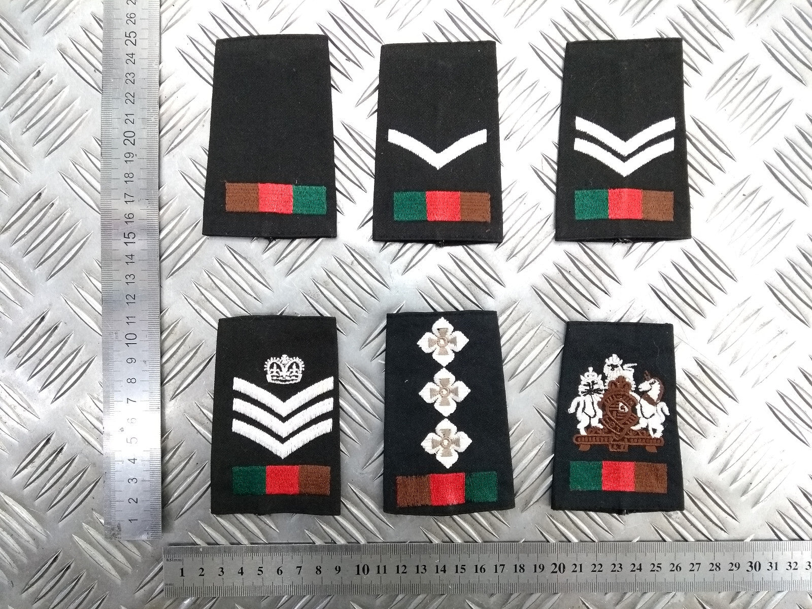 Royal Tank Regiment RTR Black Rank Slides Genuine British - NEW