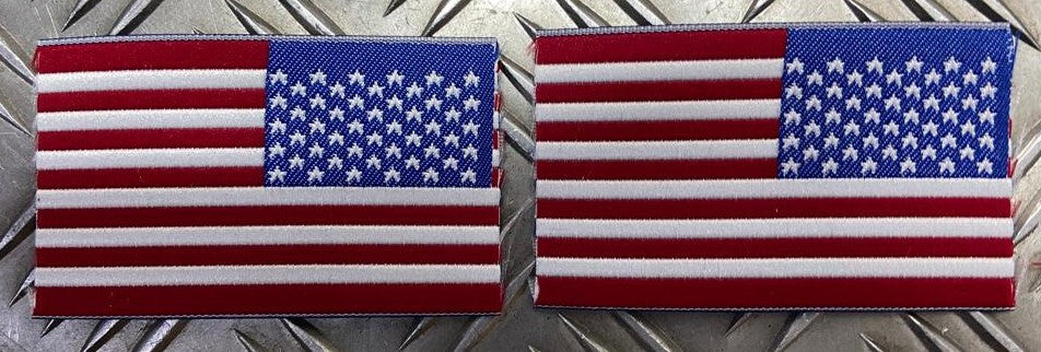 US / American USA Flag Shoulder Reversed Sew-on x 2- NEW