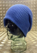 Light Blue Dark Blue Knitted Beanie Hat Watch Cap Woolly Hat - One size