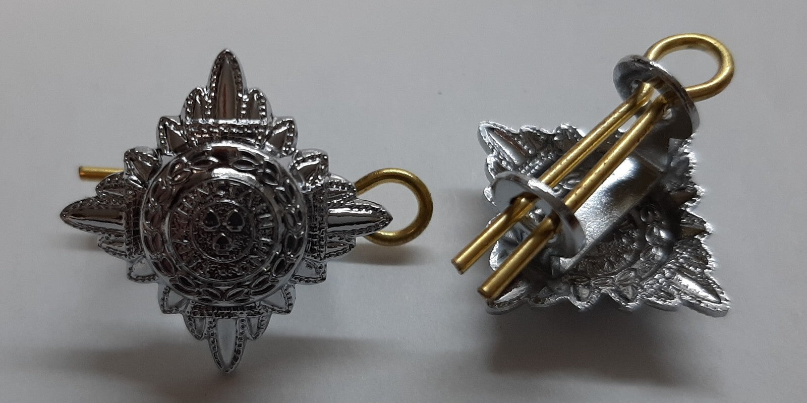 Genuine Issue Officers Rank Pips Silver 1 Pair Tria Juncta In Uno X2