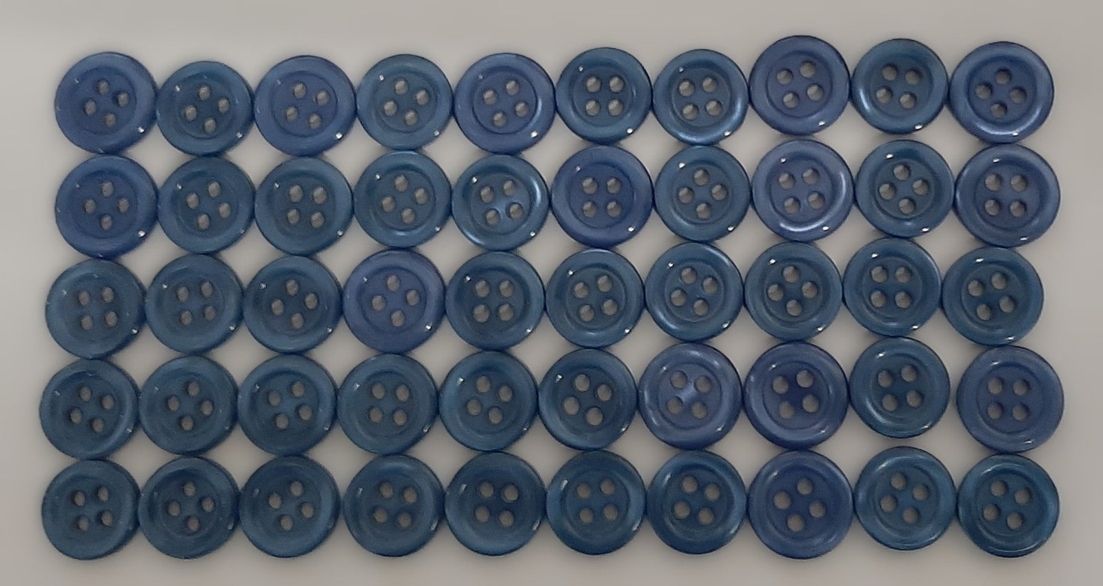 100 Vintage Buttons 4 Hole Shirt / Shank Anchors Pearlesque Blue 11.3mm NOS