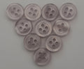 10 Vintage Buttons 4 Hole For Dress Shirts Pearlesque Cool Blue 9.9mm NOS