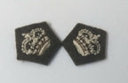Genuine Vintage British Army No2 Dress Issue Small Rank Crowns on Khaki Pair NEW