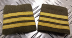 Khaki Wool Serge Rank Slide 3 Braided Gold Bars Vintage Issue