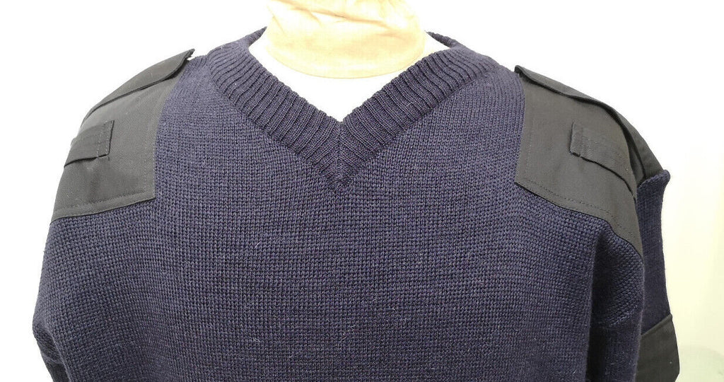 British Navy V-Neck Utility Jumper Sweater 80% Wool All Sizes