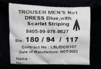 No1 Army Trousers British All Ranks Blues Red Stripe Dress Uniform W37" L32"