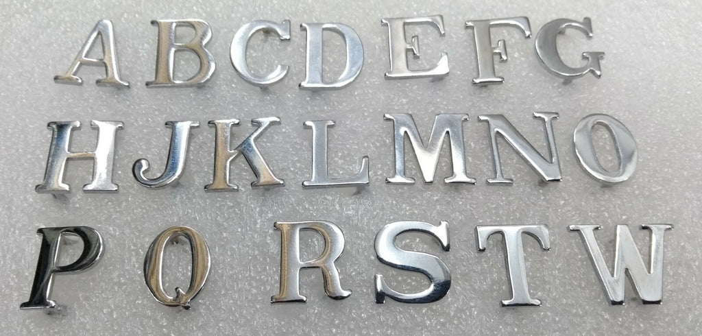 British Made ⅝" Shoulder Board & Epaulette Chrome Shank loop Letters