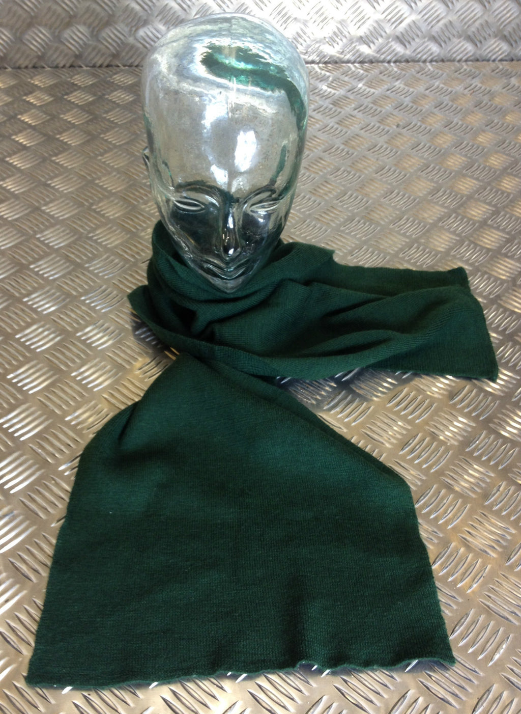Genuine German Army Issue Bund Plain Green 100% Wool Scarf Very Warm - NEW