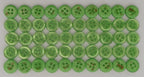 Buttons 50 Vintage 4 Hole Shirt / Shank Anchors Pearlesque Lime 11.3mm NOS