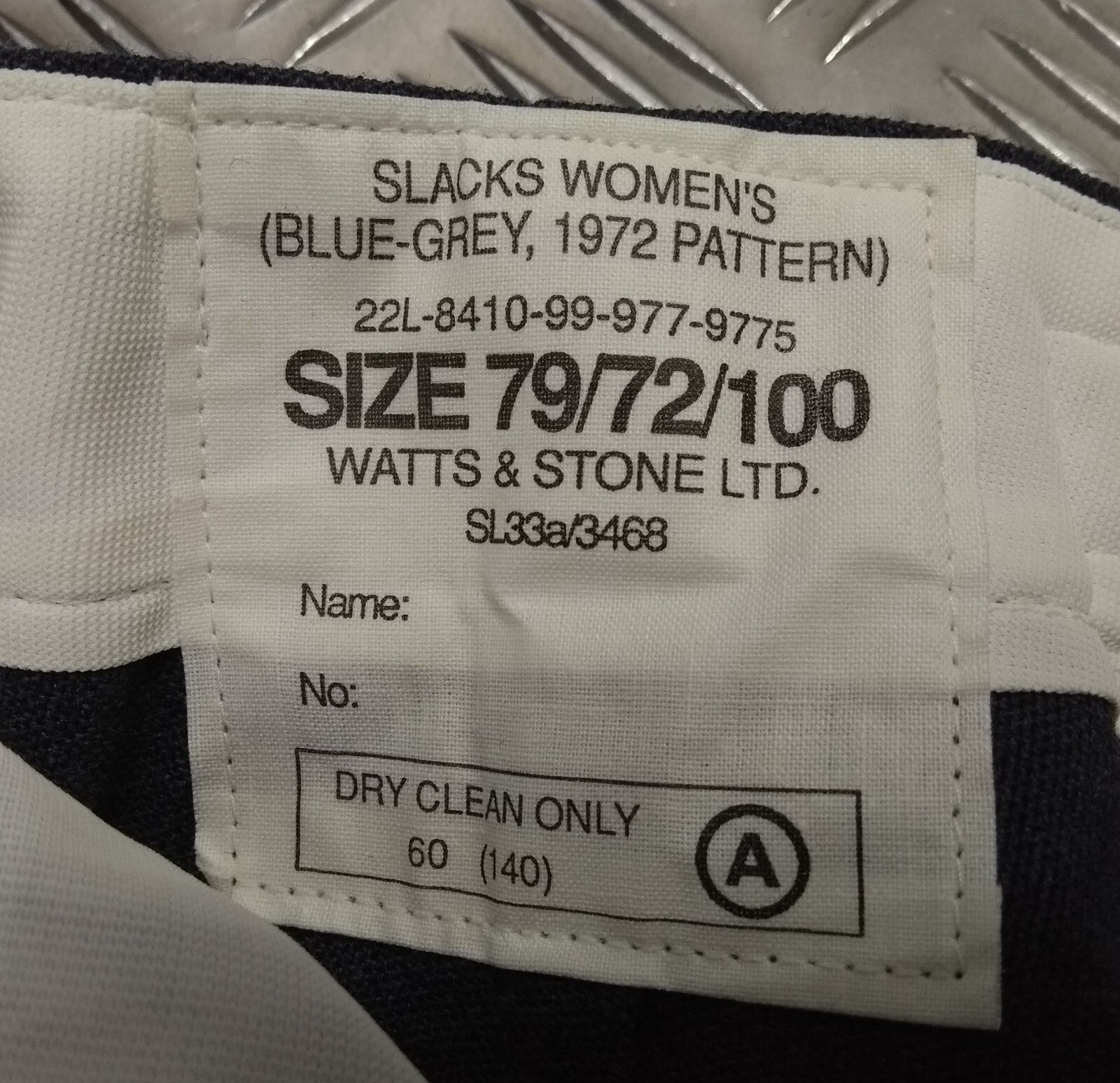 WRAF / RAF Royal Air Force No1 Slacks Womans Air Force Blue Grey Colour Older Version Trousers 72cm