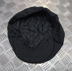 Dark Grey Wool Mix Quilt Lined Grandads Hat / Flat cap like Cheese Cutter Cap