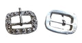 High Sheriff Buckle Silver & Diamond Finish 1 Pair of Small Decorative Buckles